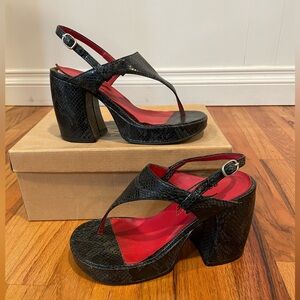 Rocket dog Wedge sandal. Size 6.5 black snakeskin pattern